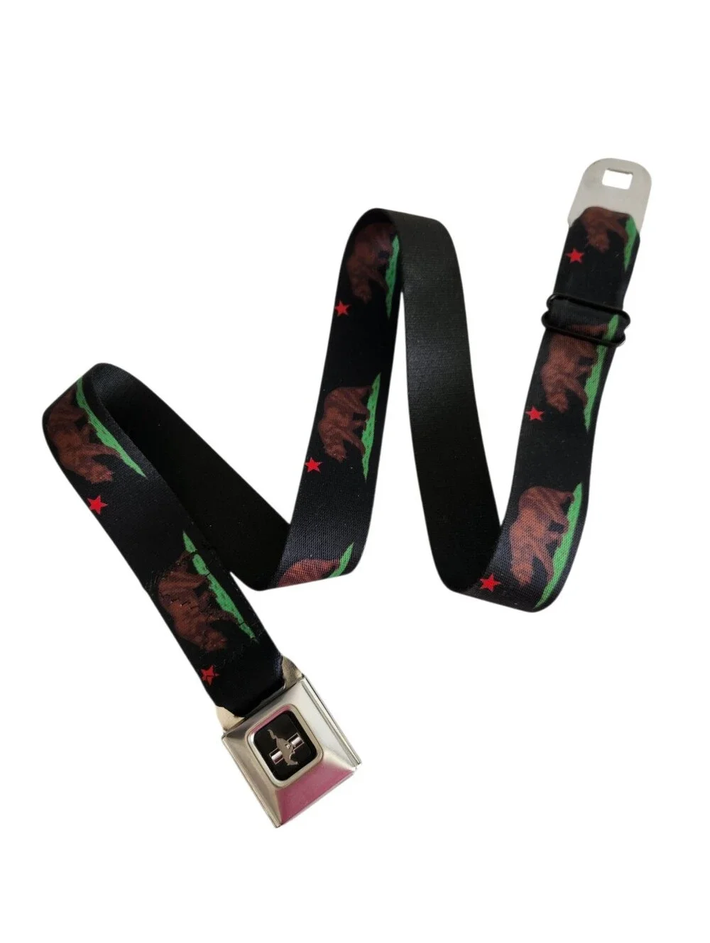 Buckle Down Ford Mustang Seatbelt Belt California Bear Adjustable 28
